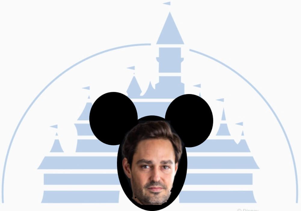 Montagem ilustrativa do Bruce na Disney